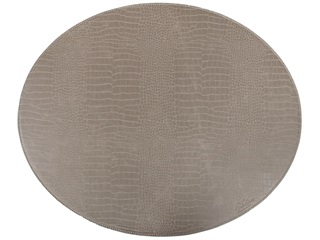 Oval placemat // grey snakeskin pattern